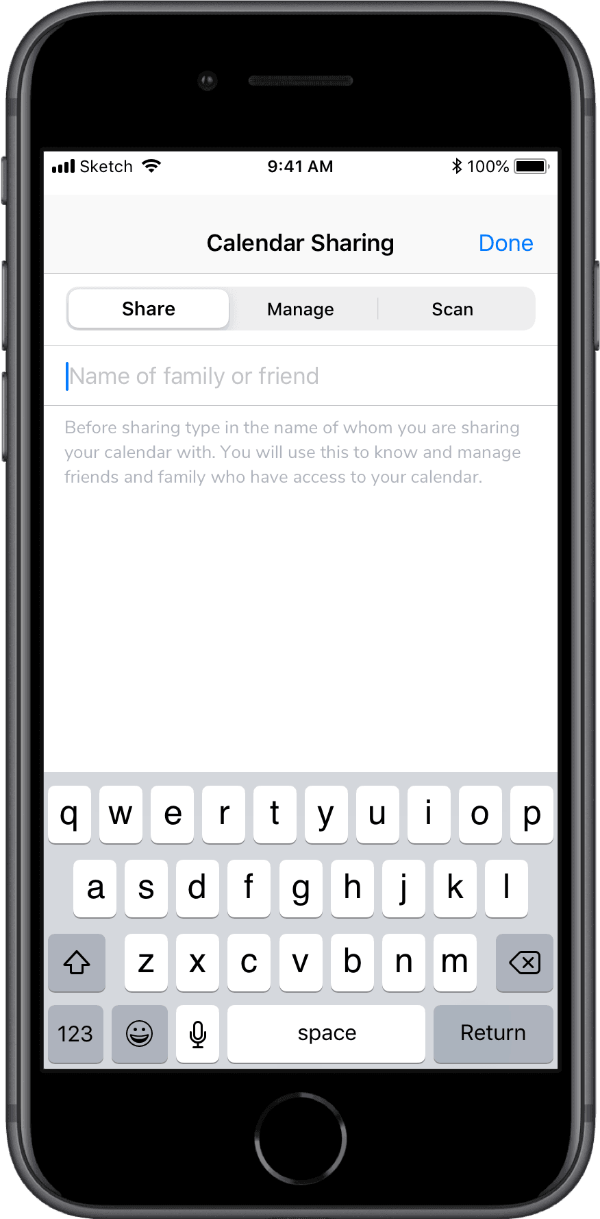 Modal sheet with sharing UI
