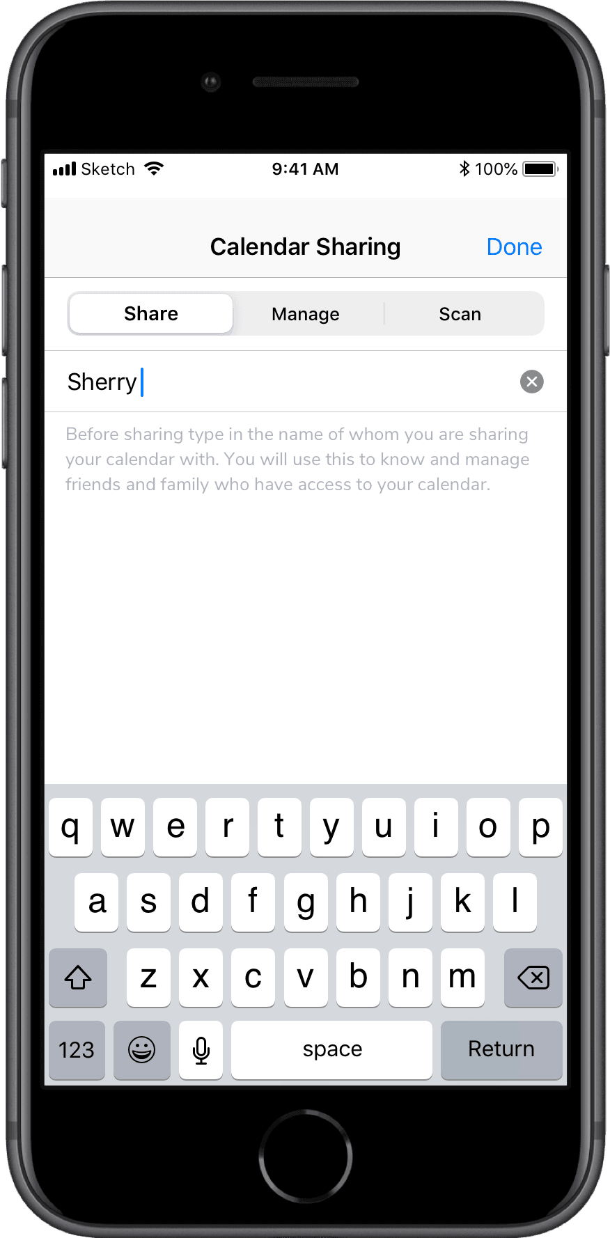 Recipient name filled