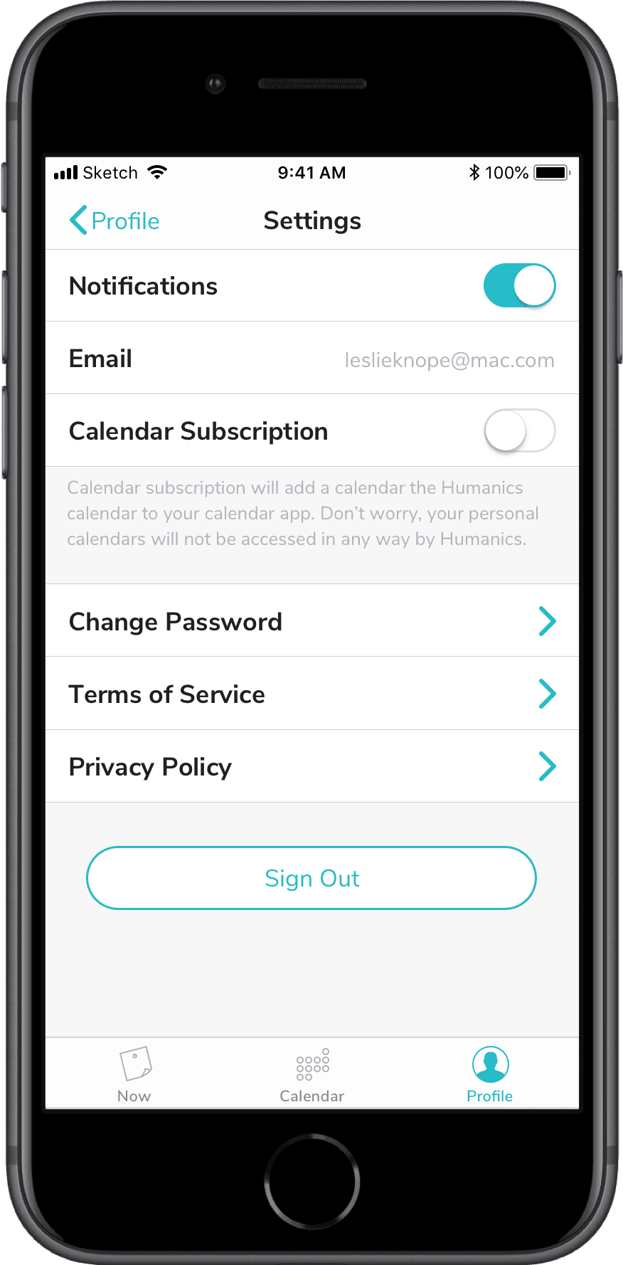 Calendar subscription UI