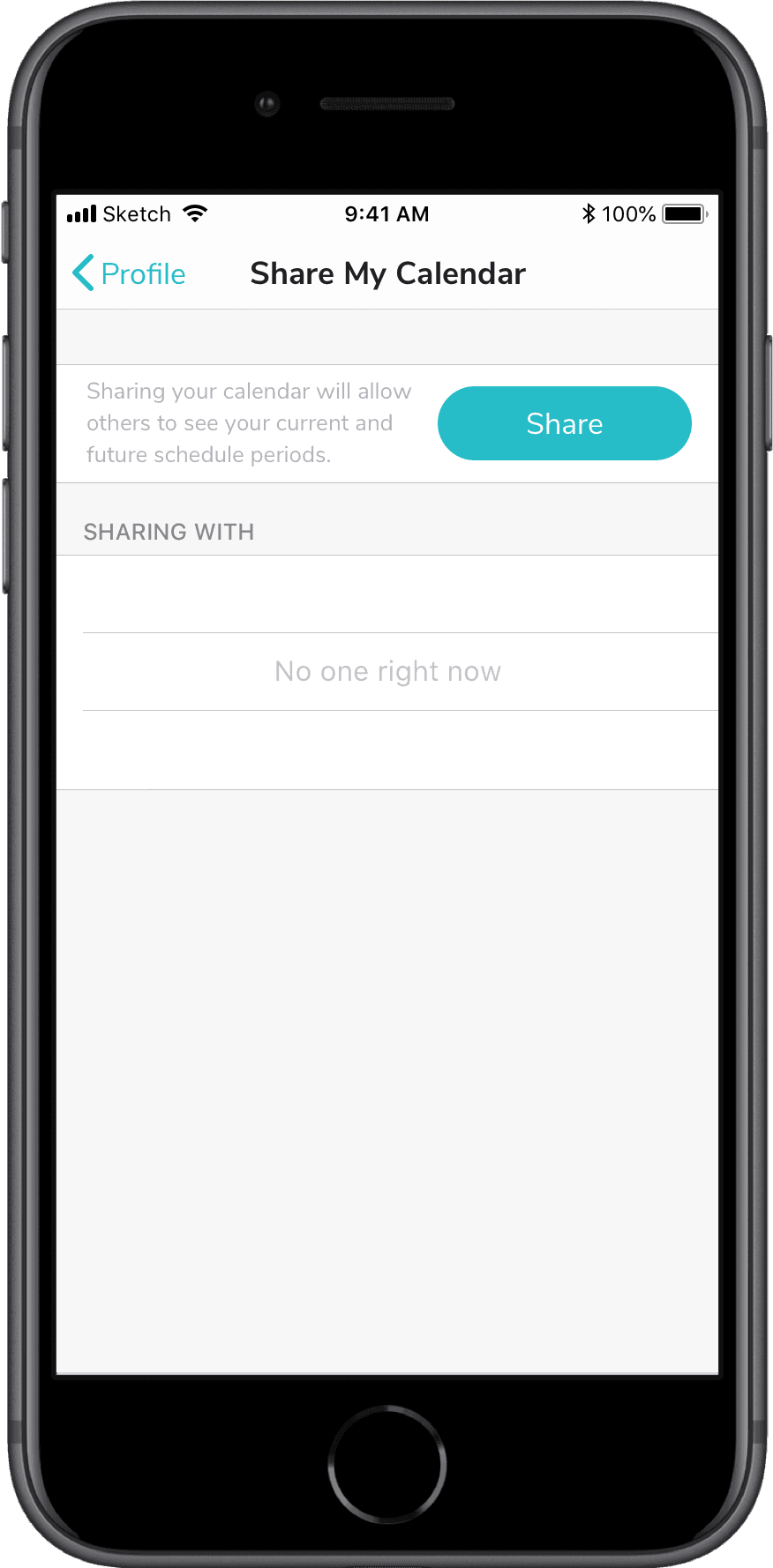 Refined sharing UI with share button