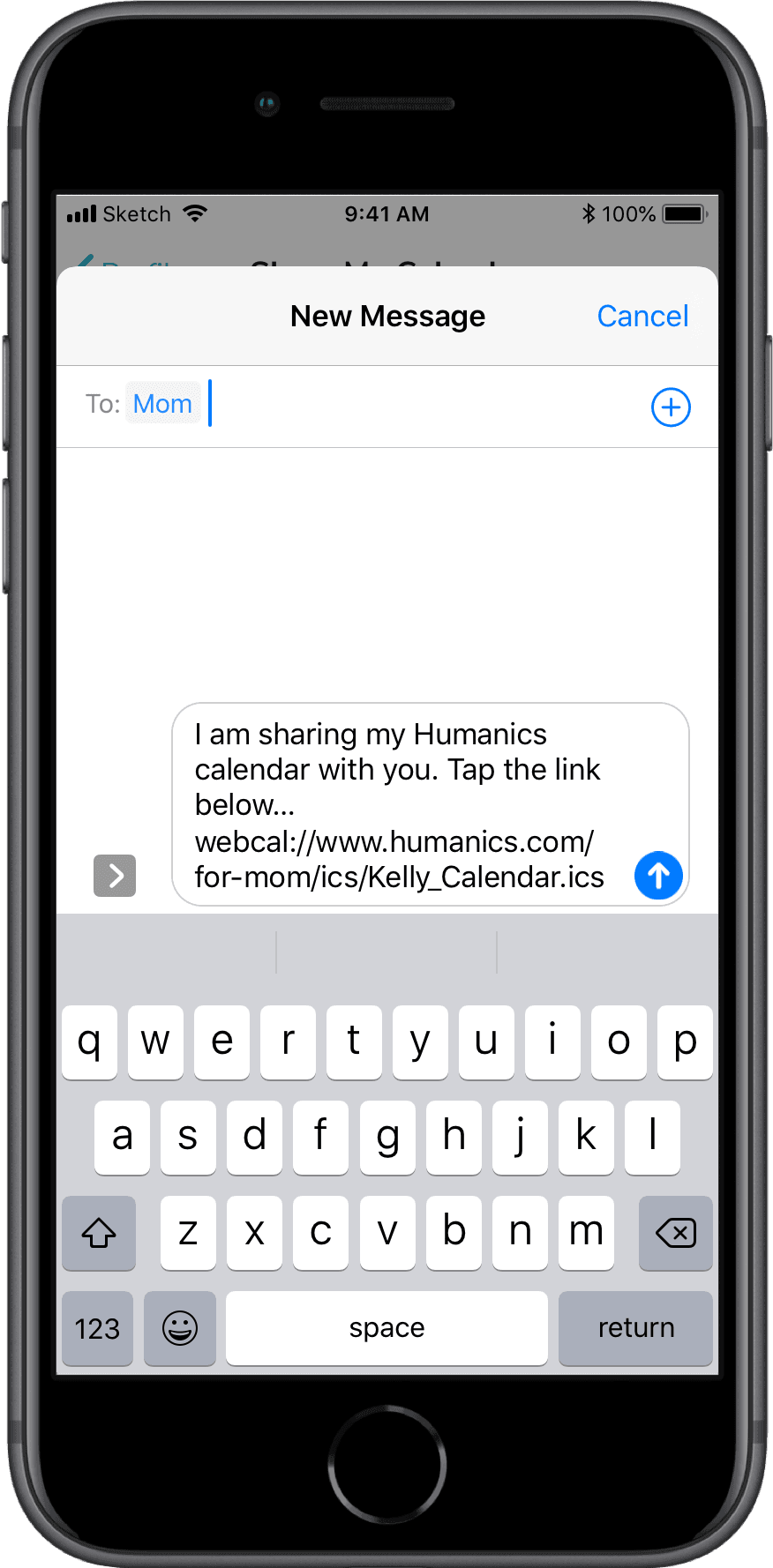 Standard OS messaging UI