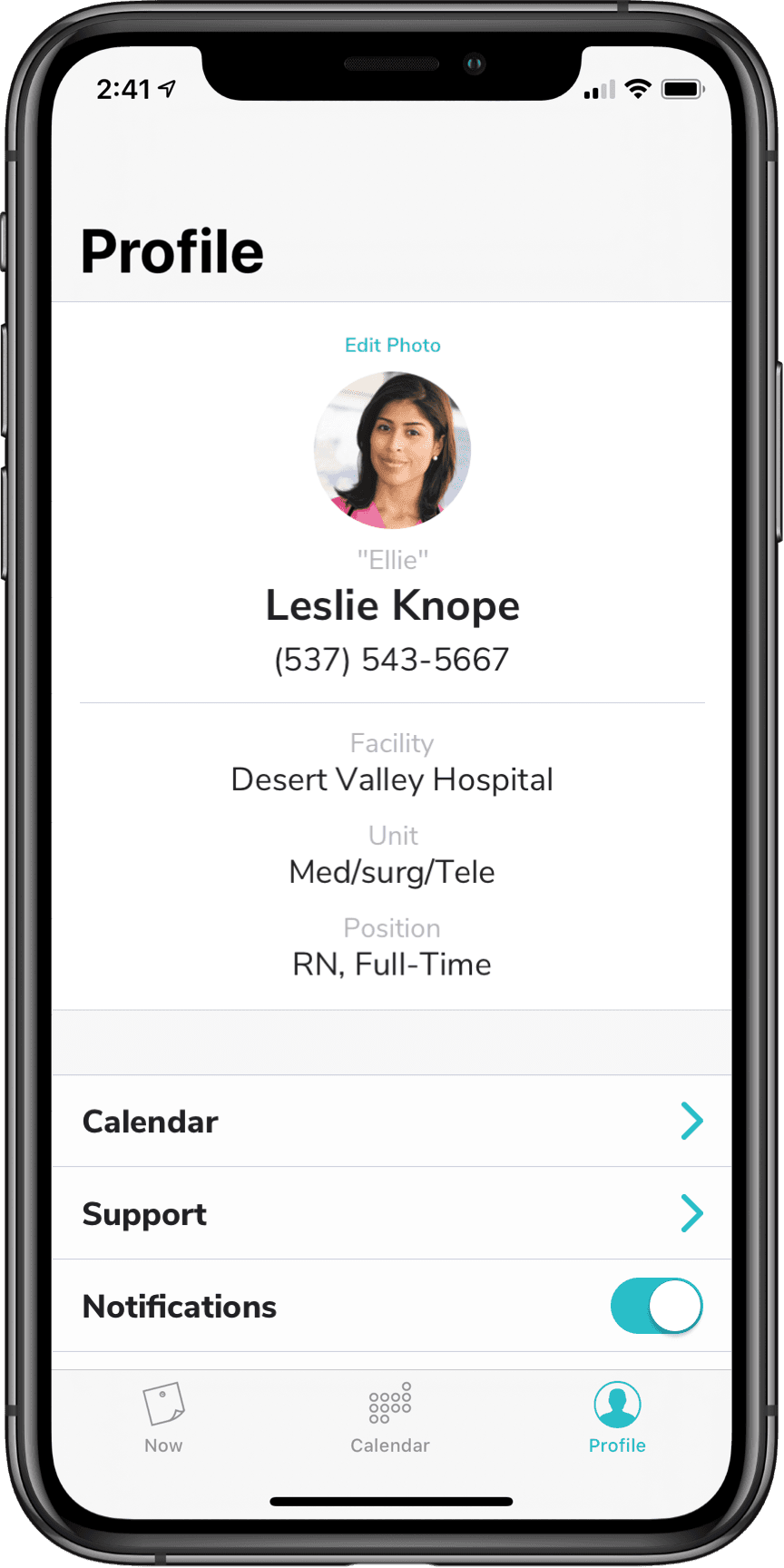 Redesigned Profile view with Calendar setting