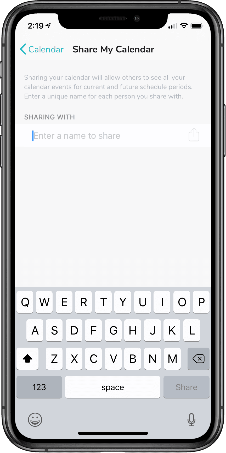 Calendar Sharing – Extra step needed to manage access