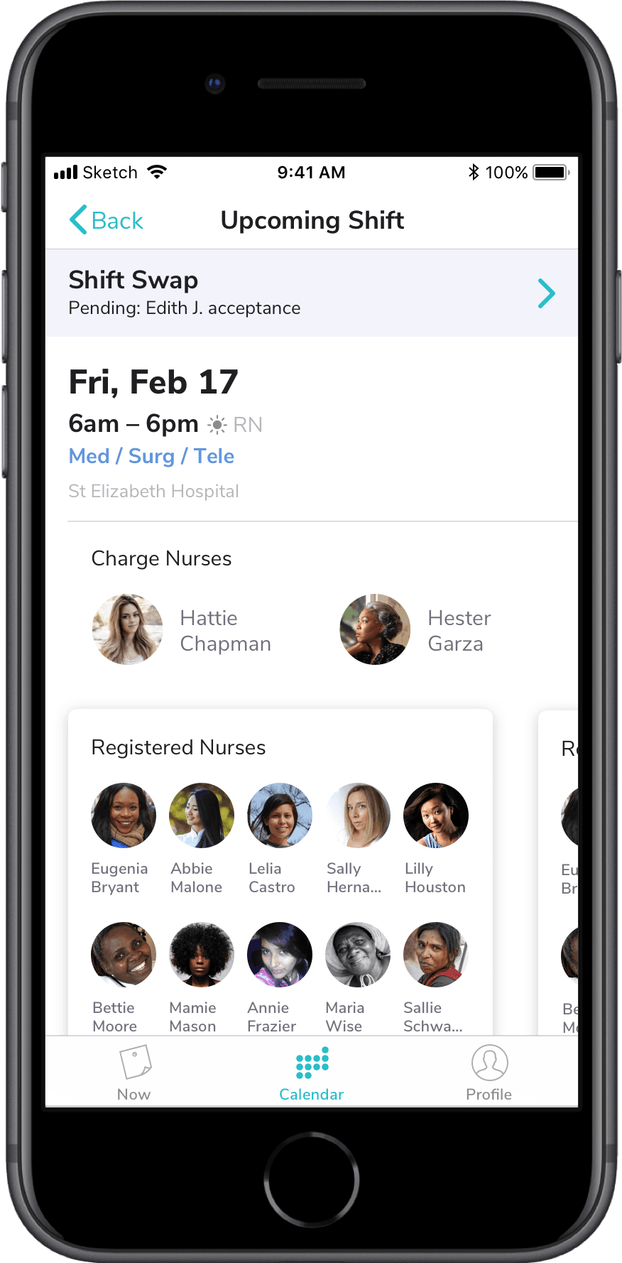 Previous design: Shift details and swap in pending state